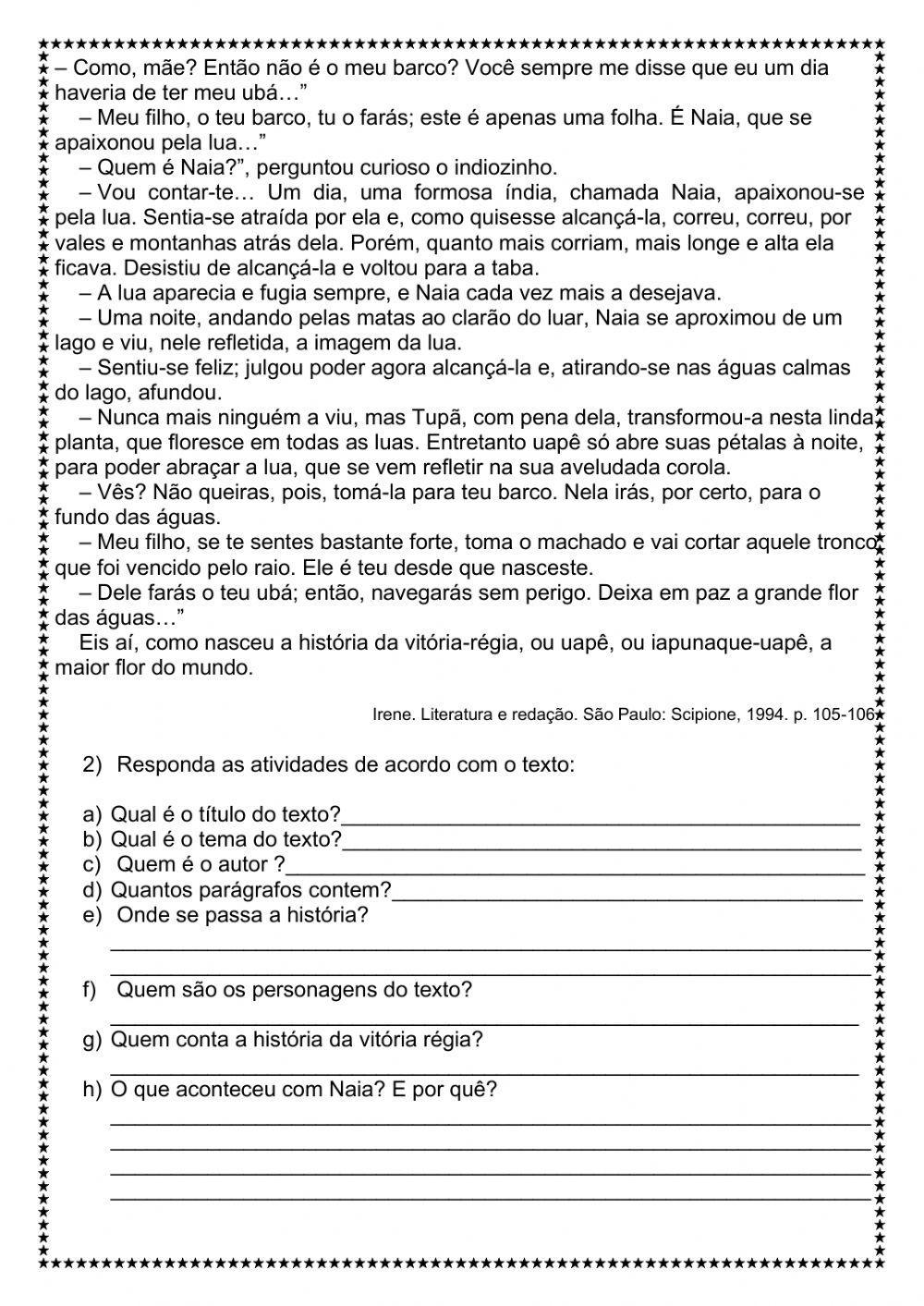 Interpretação de texto 2° Bimestre
