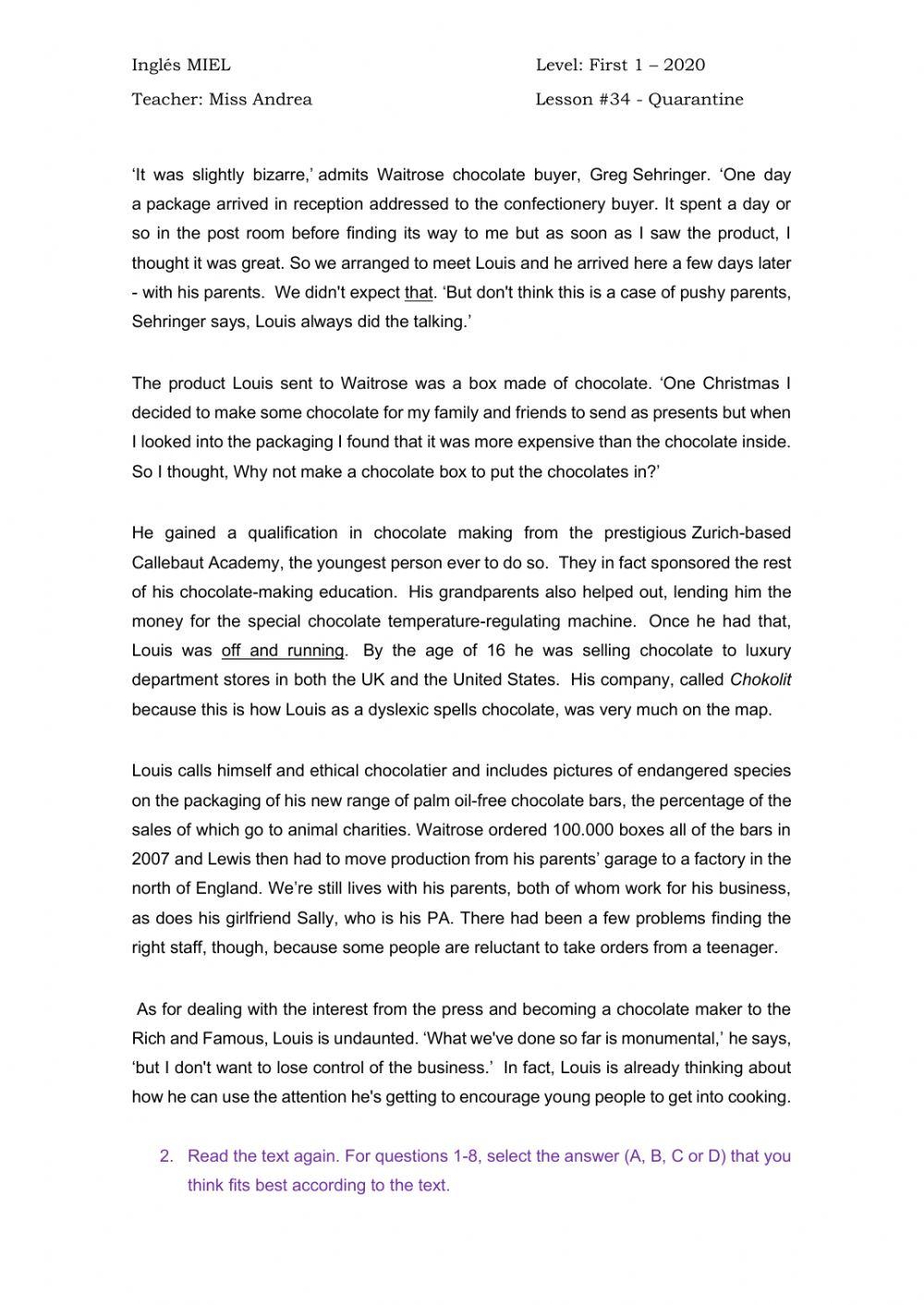 First 1 - Revision Units 4 - 5