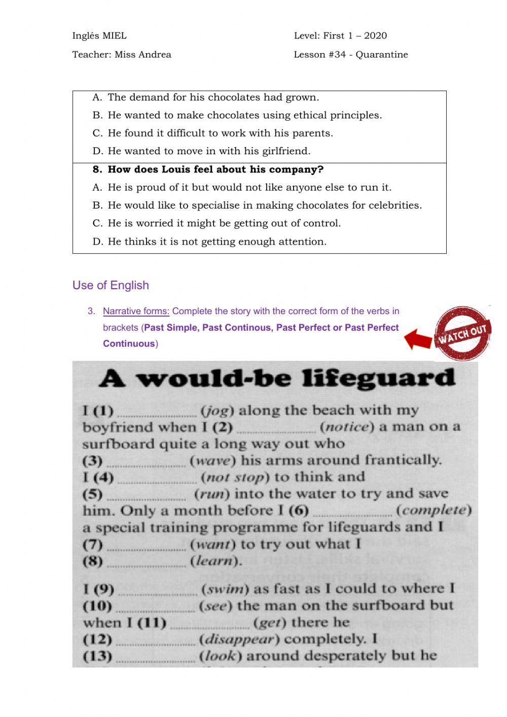 First 1 - Revision Units 4 - 5