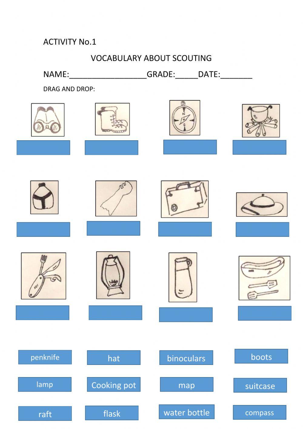 Vocabulary about scouting