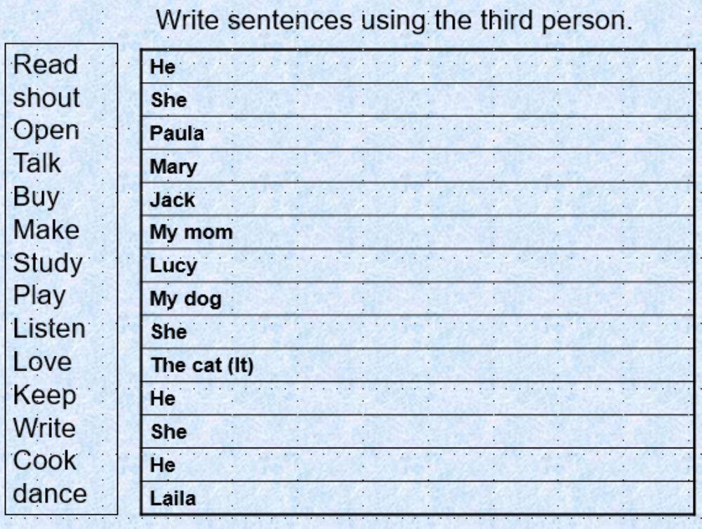 Third person - present simple
