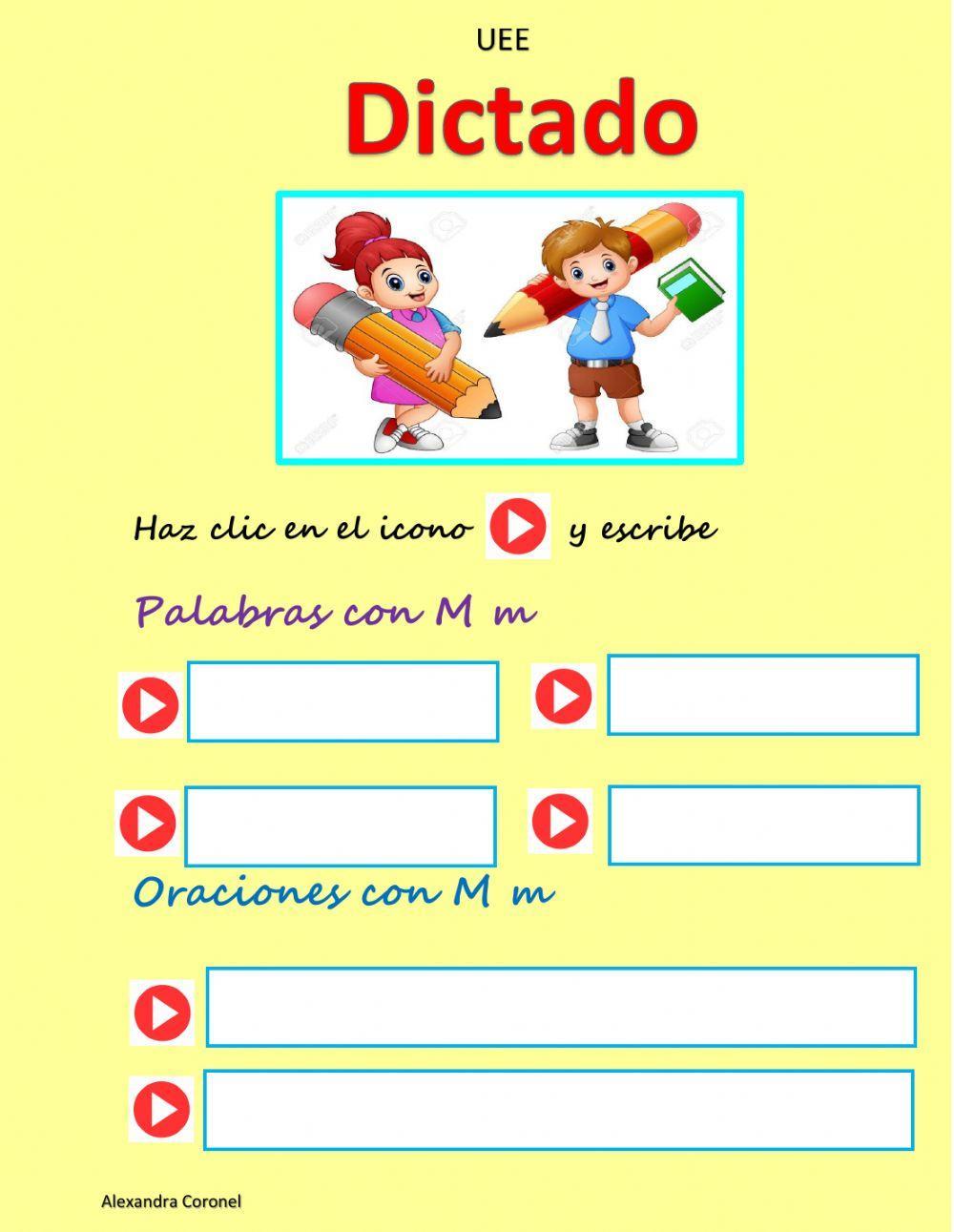 Dictado palabras y oraciones con M m