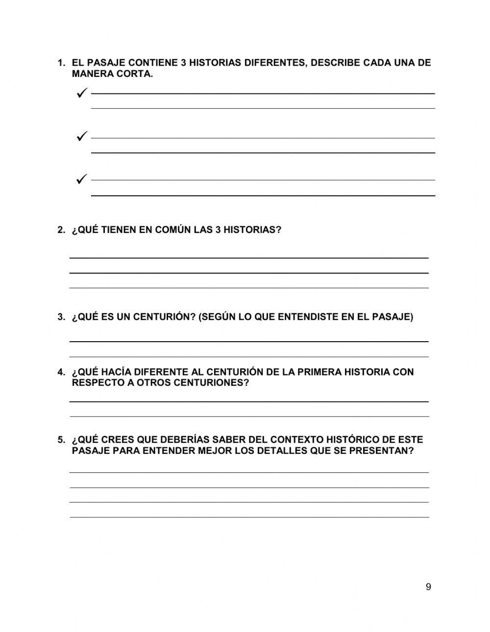 Examen en línea, Español 3