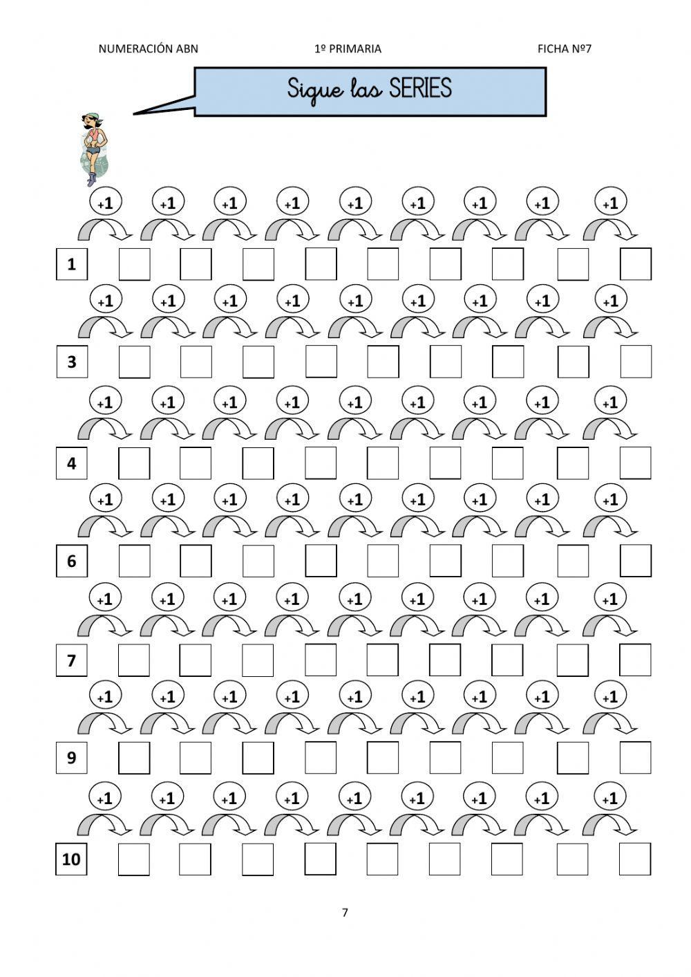 Numeración abn 1º primaria ficha 7
