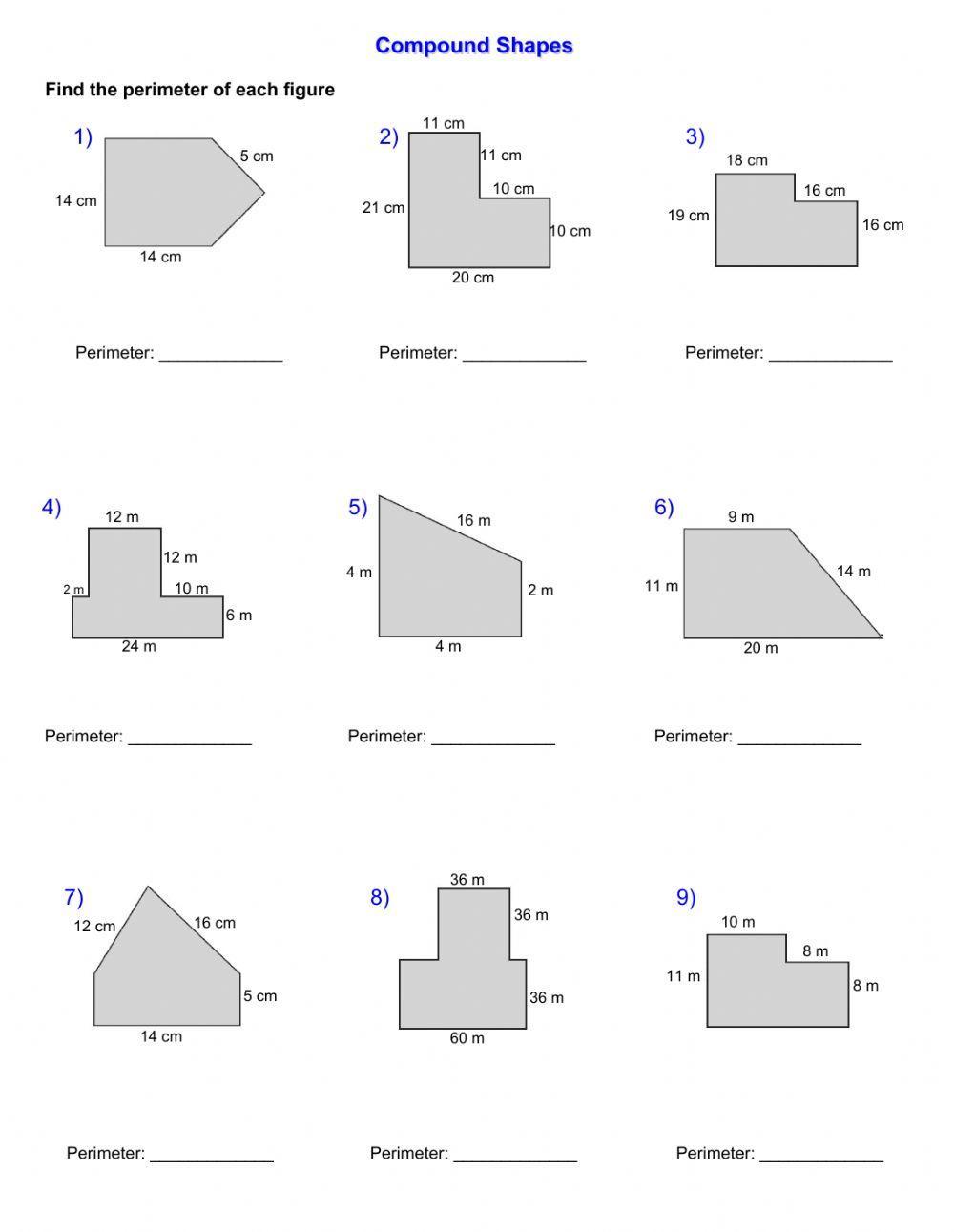 Perimeter of compund shapes