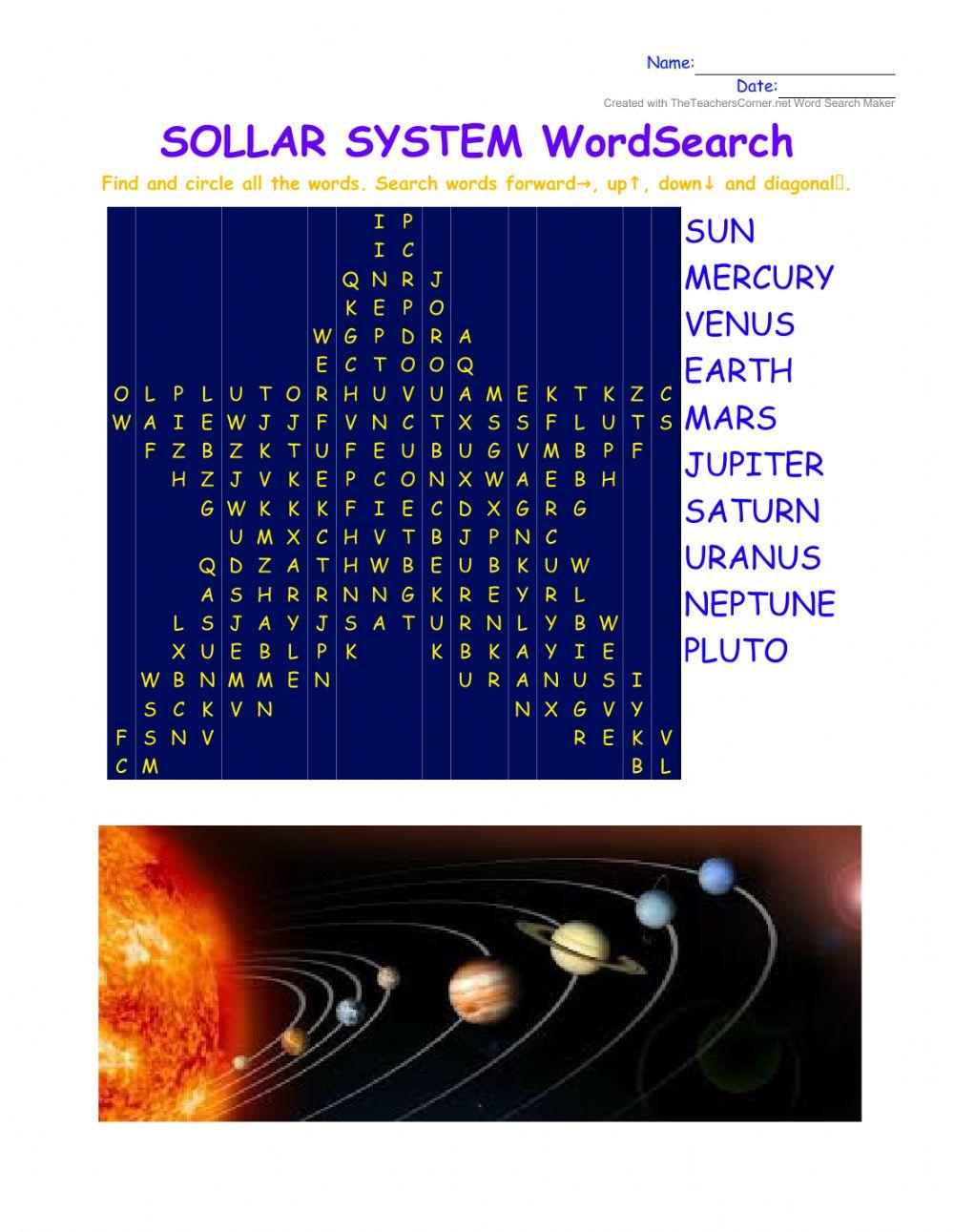 SOLAR SYSTEM WordSearch