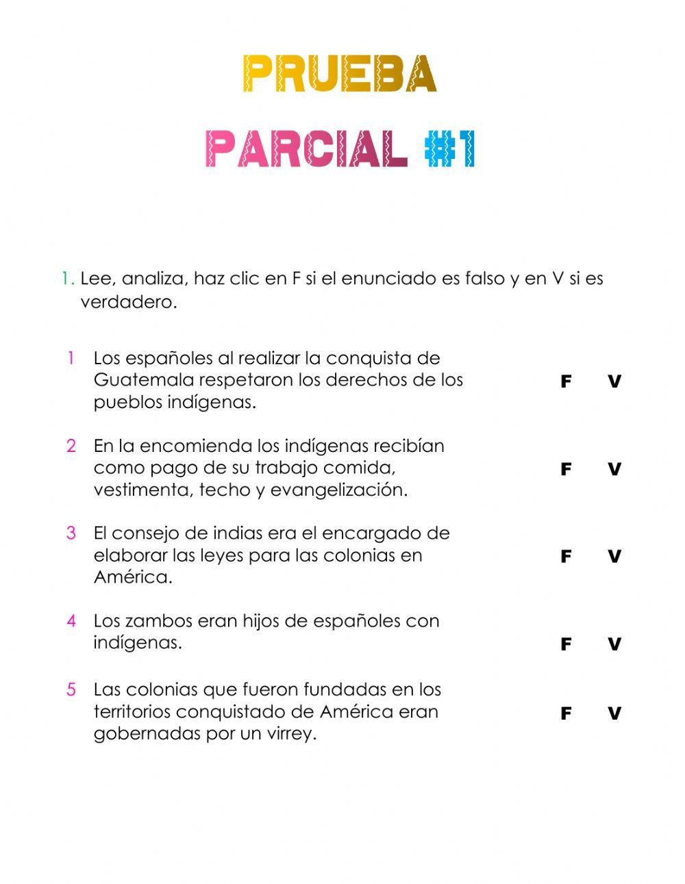 PRUEBA PARCIAL -1 MEDIO SOCIAL, 3 BLOQUE