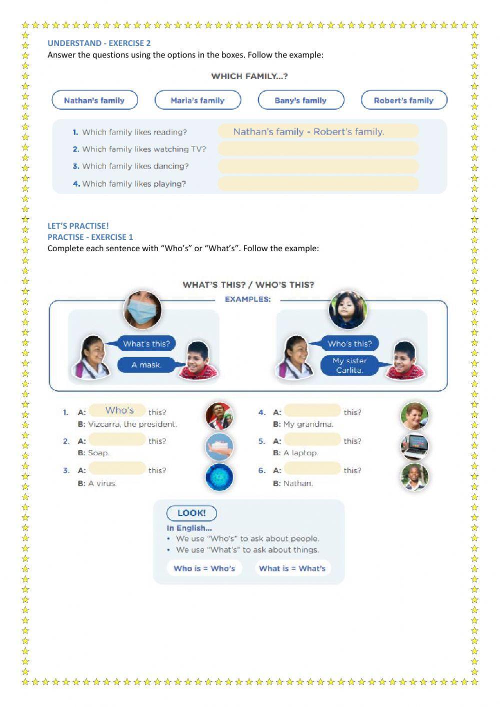 Week n°4 - my family! (activity 1 pre - a1)