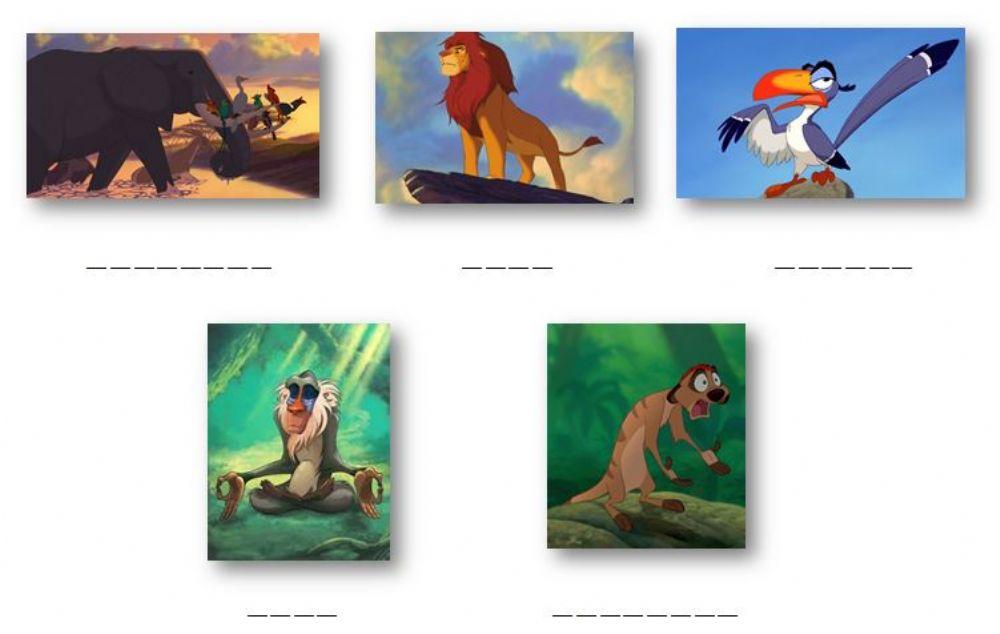 Personajes de la selva - rey leon