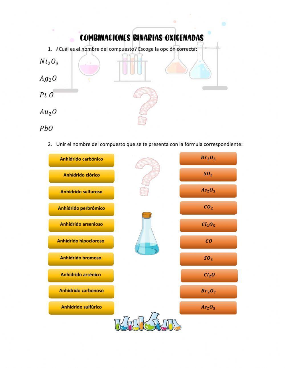 Combinaciones Binarias oxigenadas