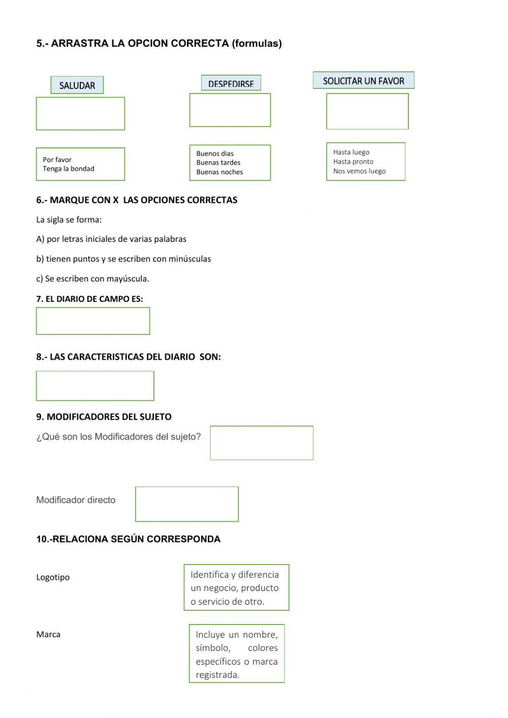 Lenguaje Ficha evaluativa- septimo de basica