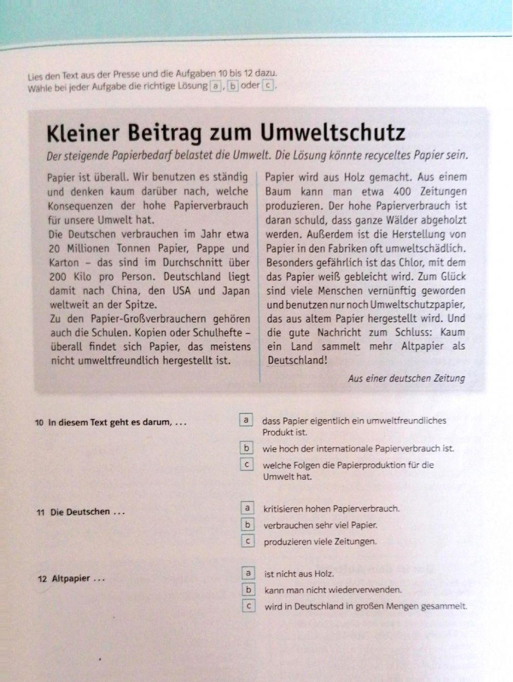 Lesenverstehen B1 Teil 2