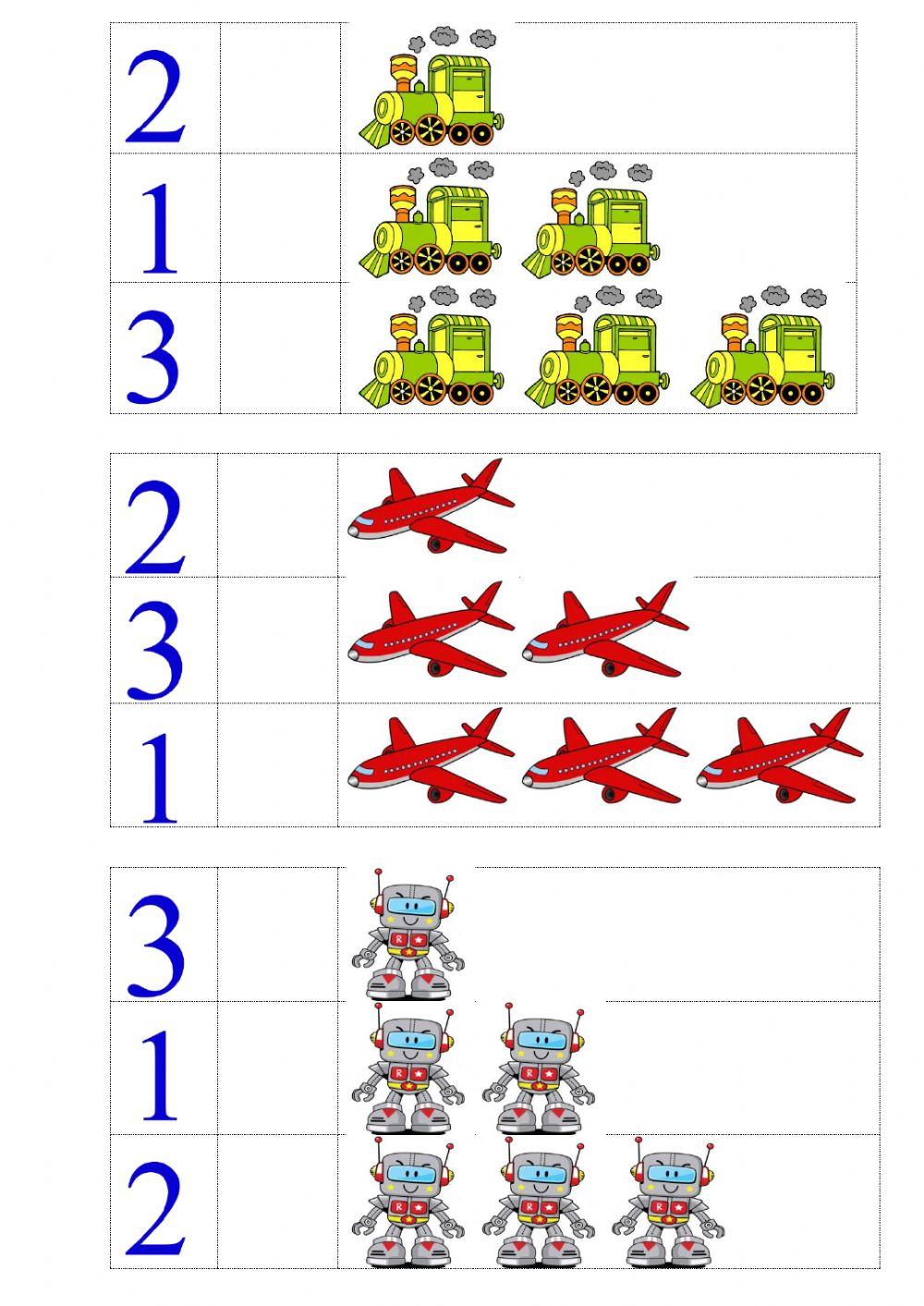 Match toys plain train robot 1 2 3