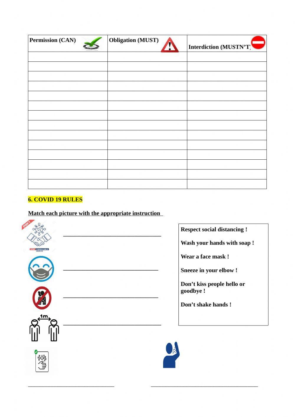 School things and school rules