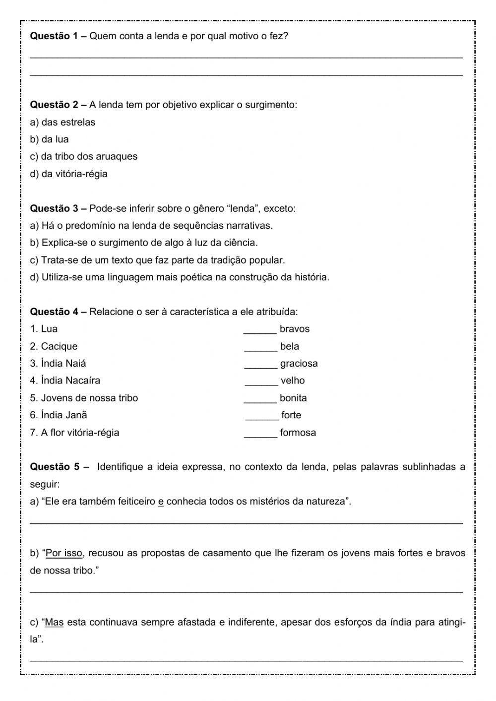 Interpretação de texto Avaliação