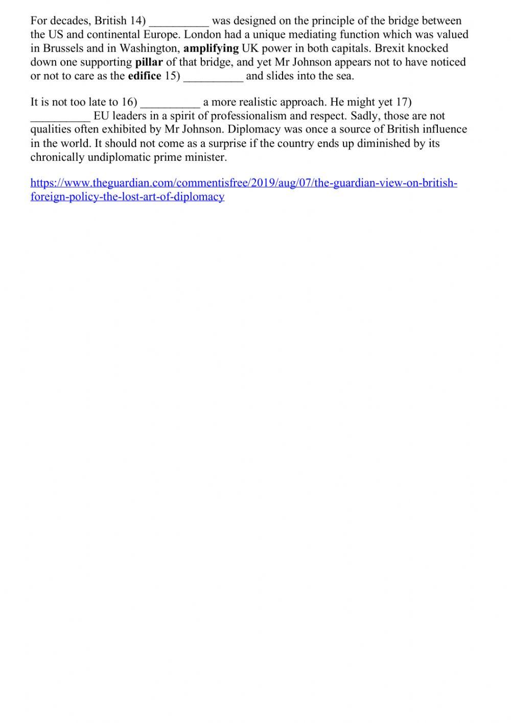 The Guardian view on British foreign policy: the lost art of diplomacy