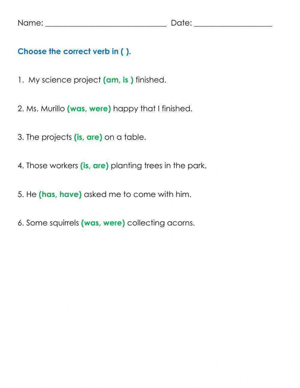 Verb to be and helping verbs