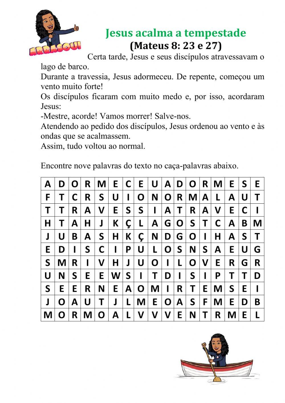 Jesus acalma a tempestade