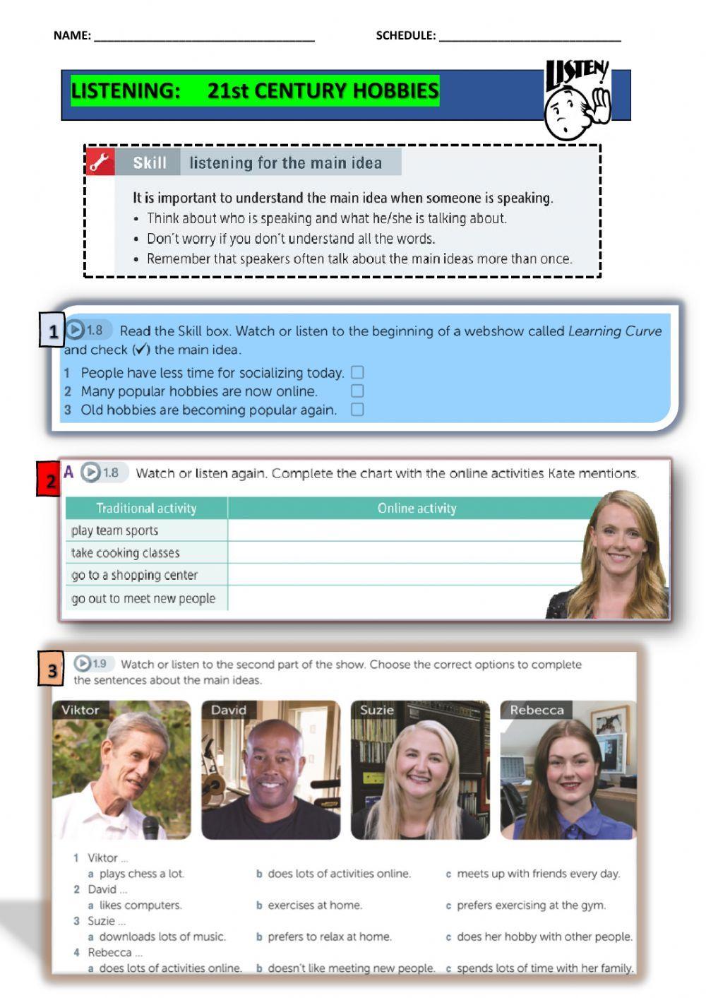 LISTENING: 21st CENTURY HOBBIES