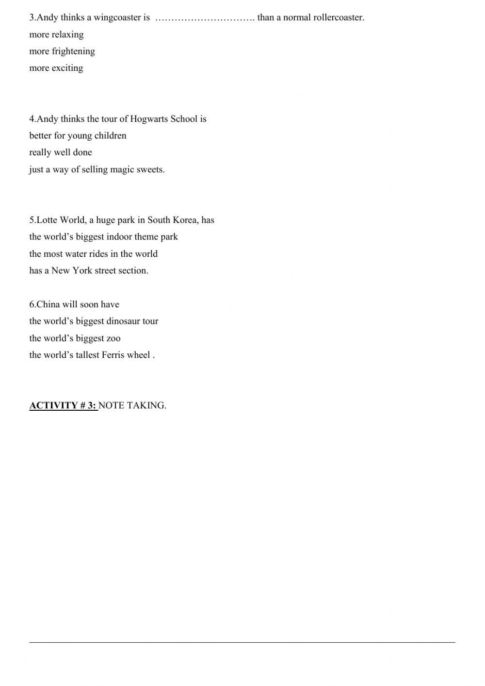 Mid term test (Part II)