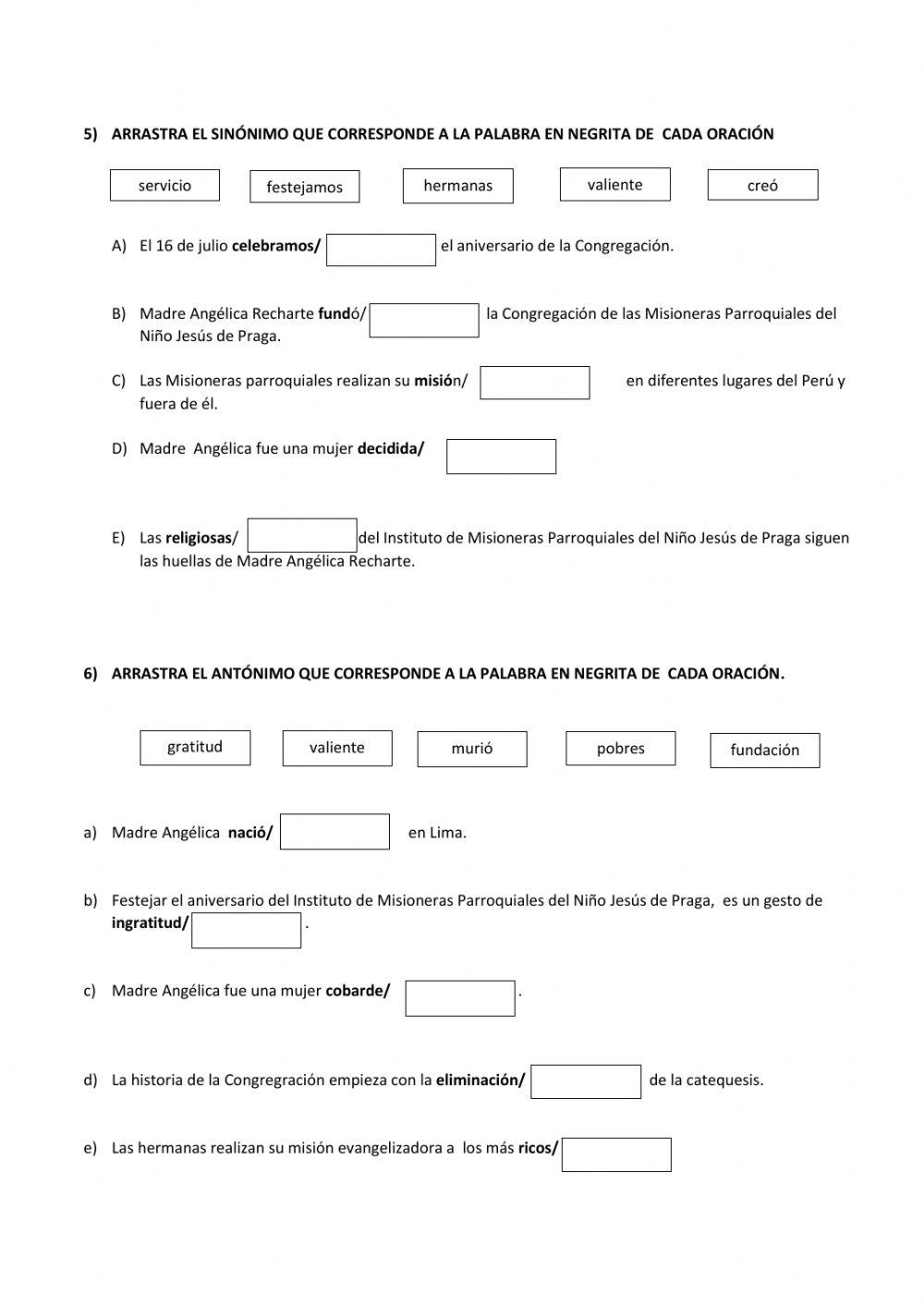 Sinónimos y antónimos