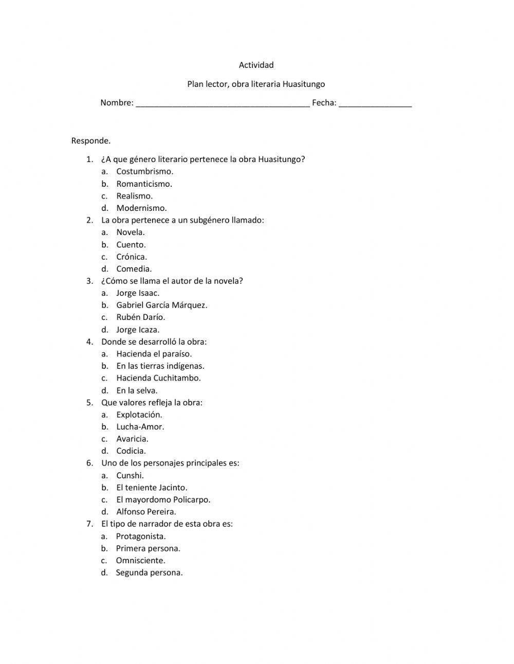 Obra literaria Huasitungo