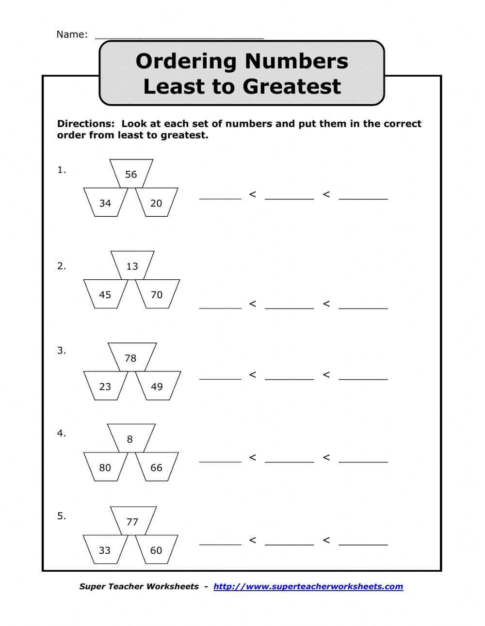 Least to greatest worksheet online exercise for | Live Worksheets