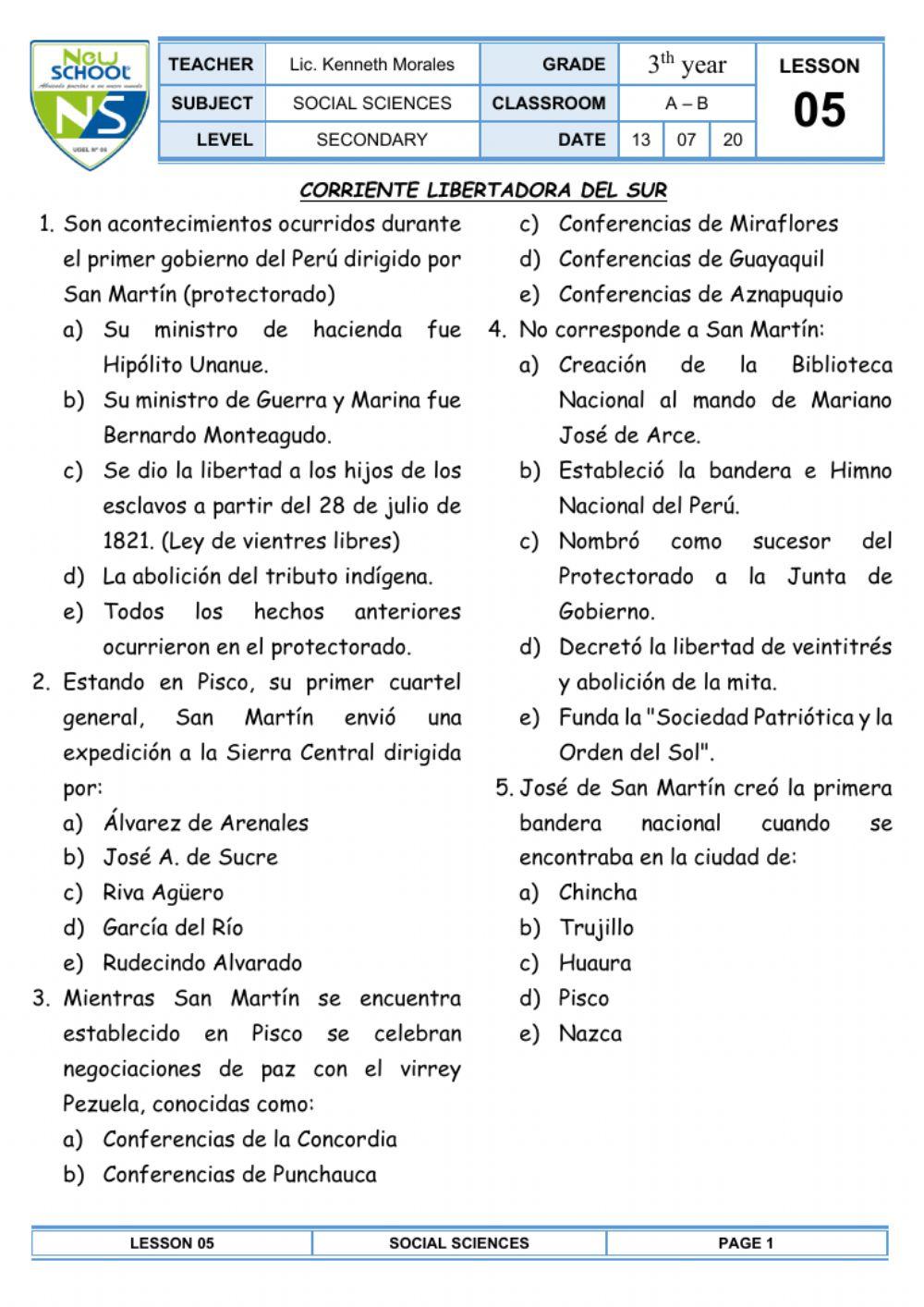 La corriente libertadora del sur