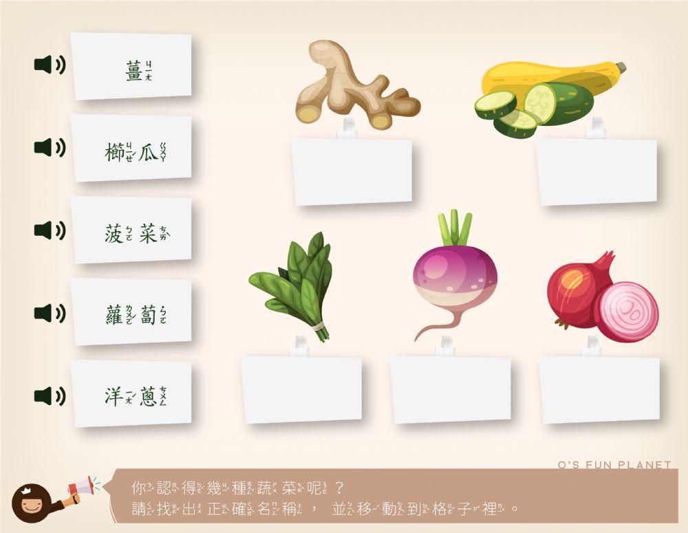 中文注音－認識蔬菜（二）