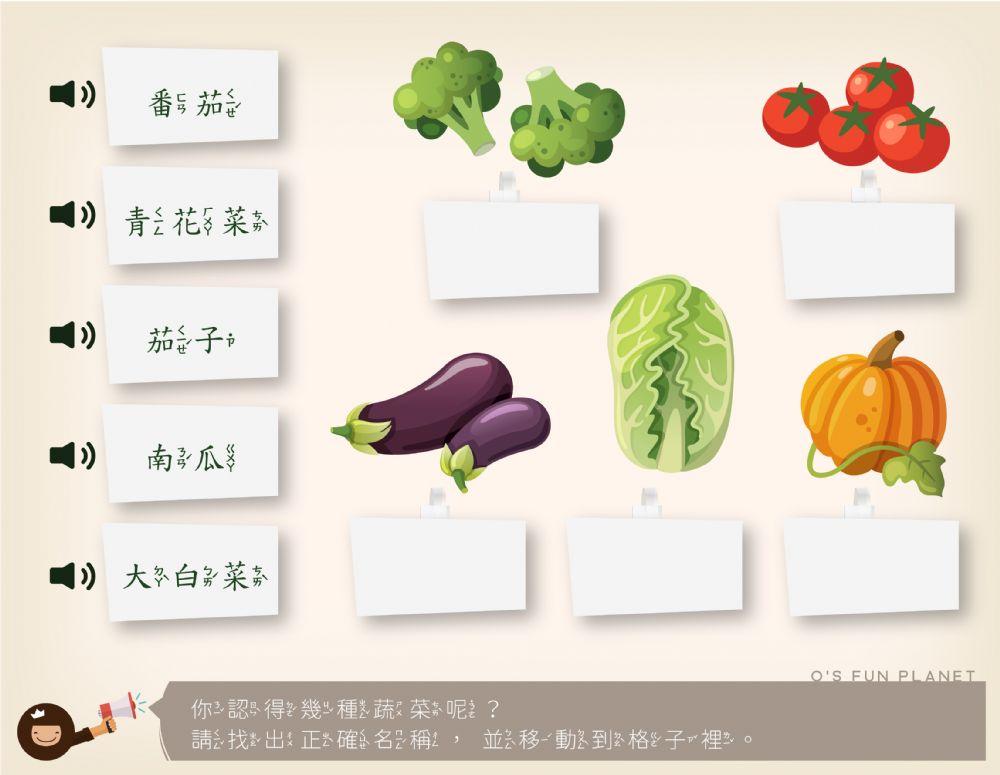 中文注音－認識蔬菜（一）