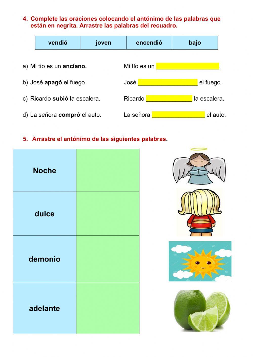Los antónimos Los antónimos