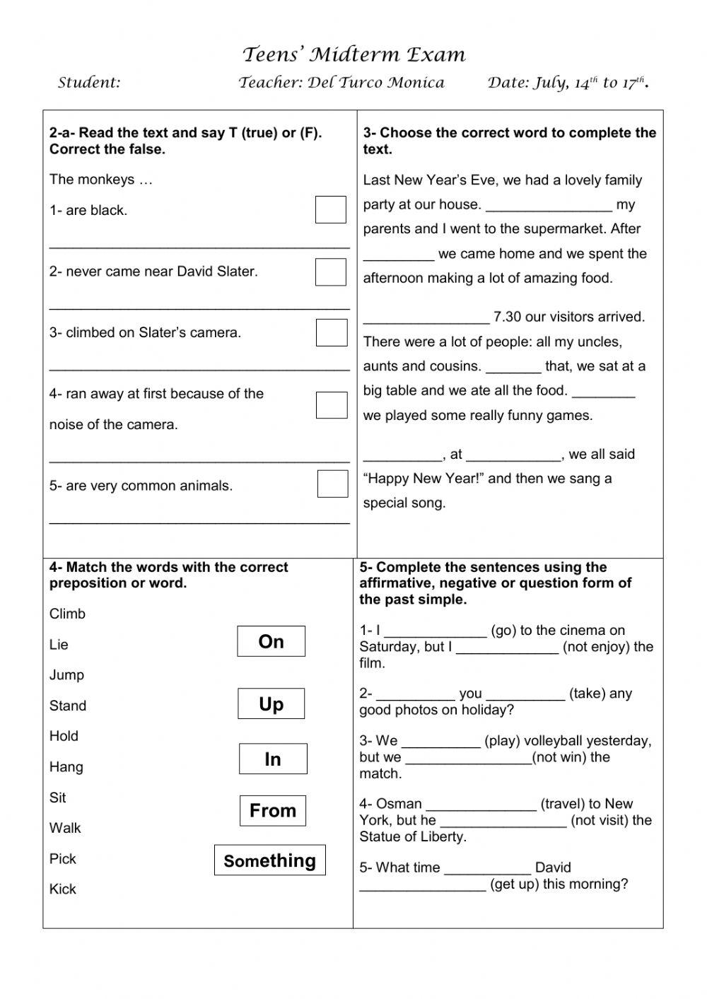 Past tense and Past continuous