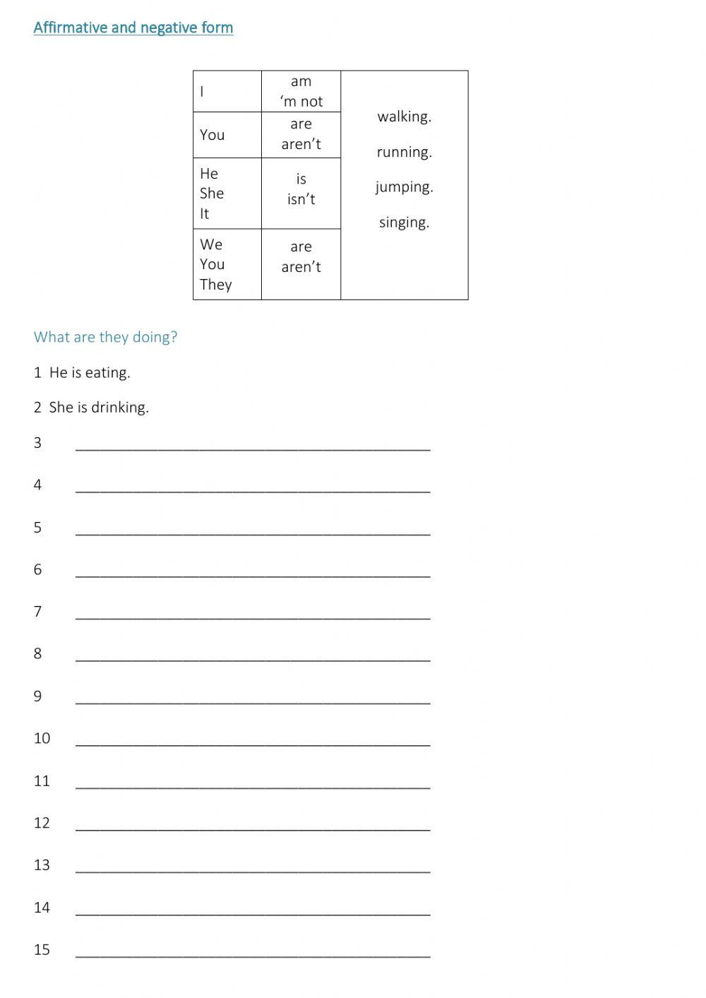 Present continuous 1