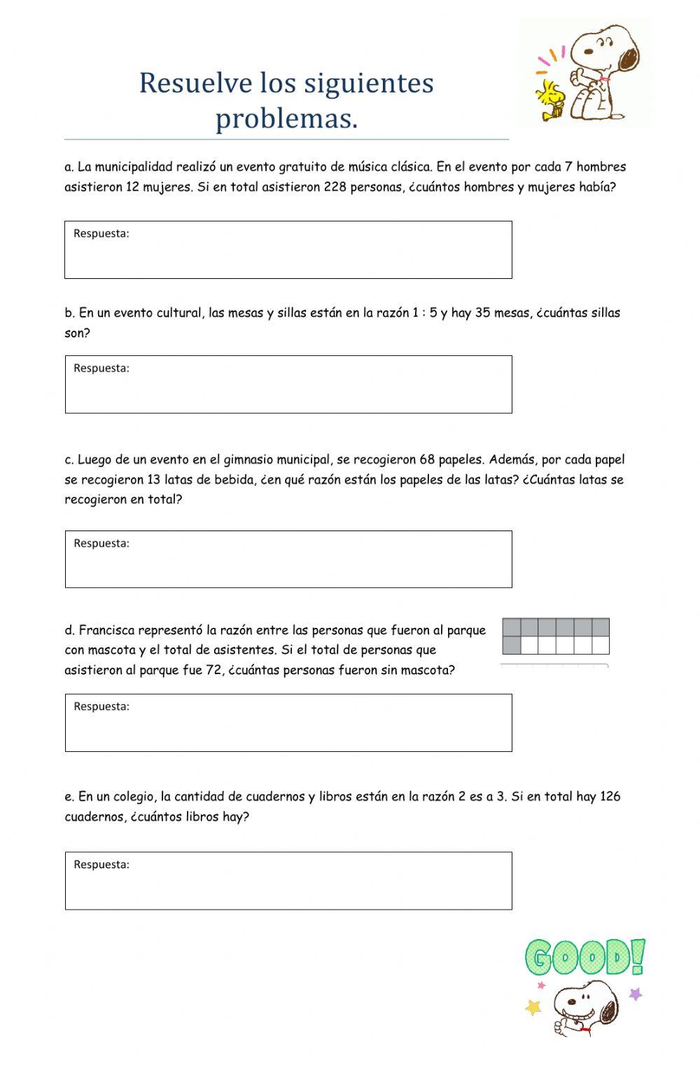 Problemas de razones