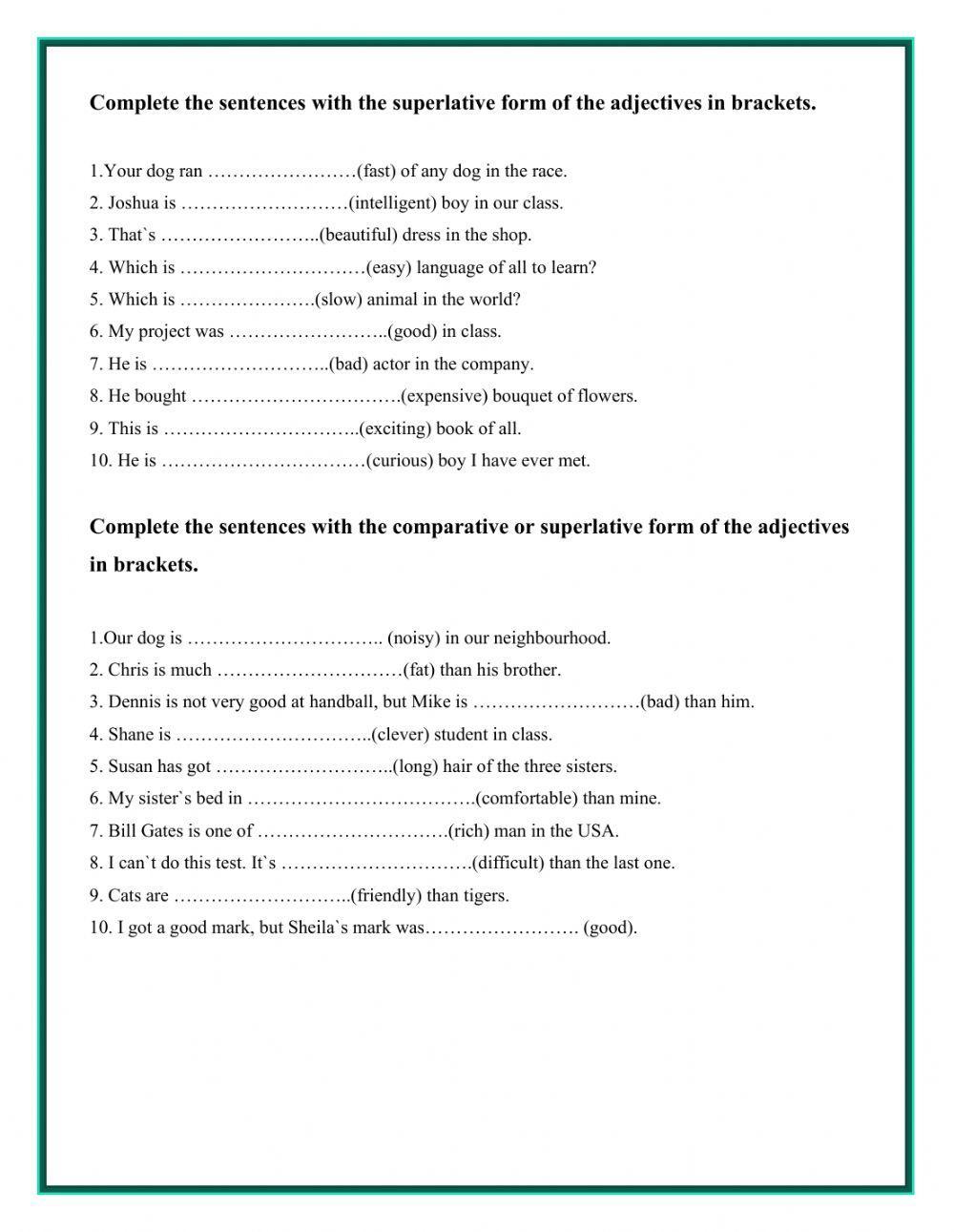 Comparison of Adjectives