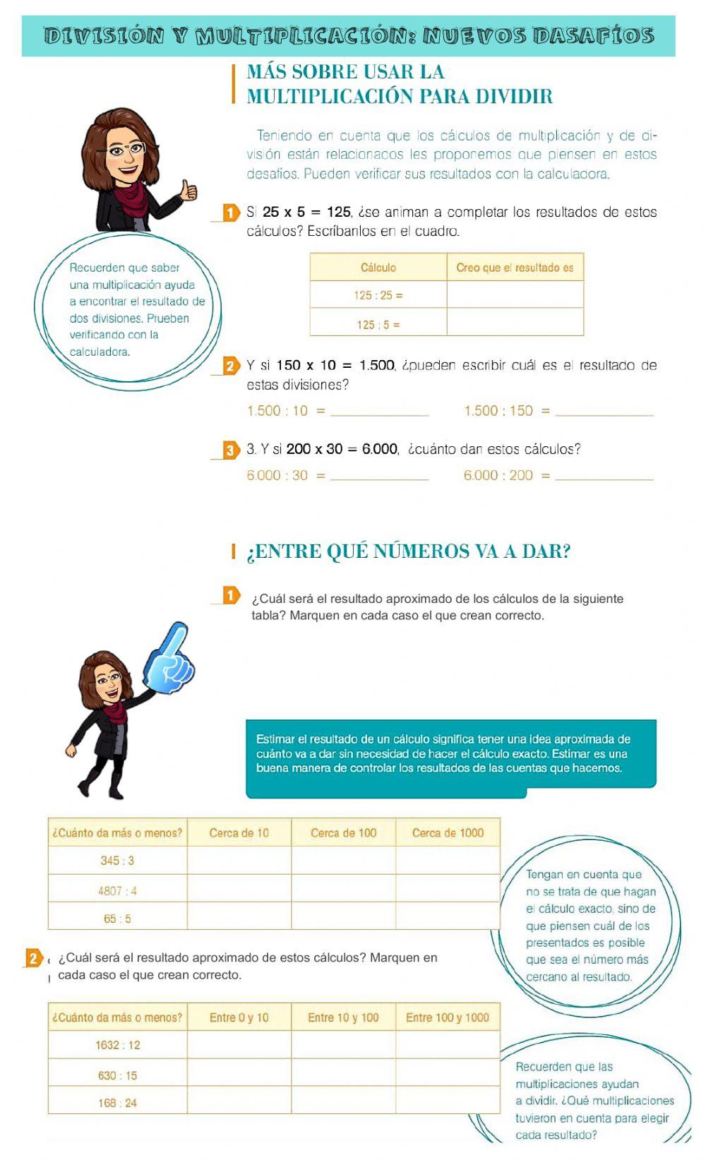 División y multiplicación: nuevos desafíos