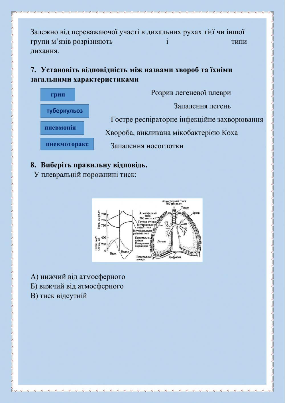 Біологія. 8 клас. Органи дихання