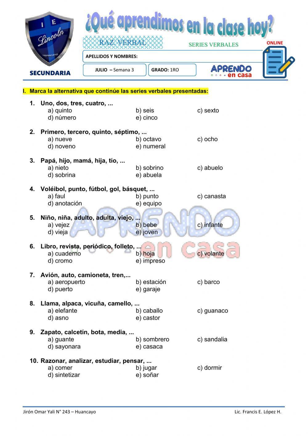 Prac. Series Verbales