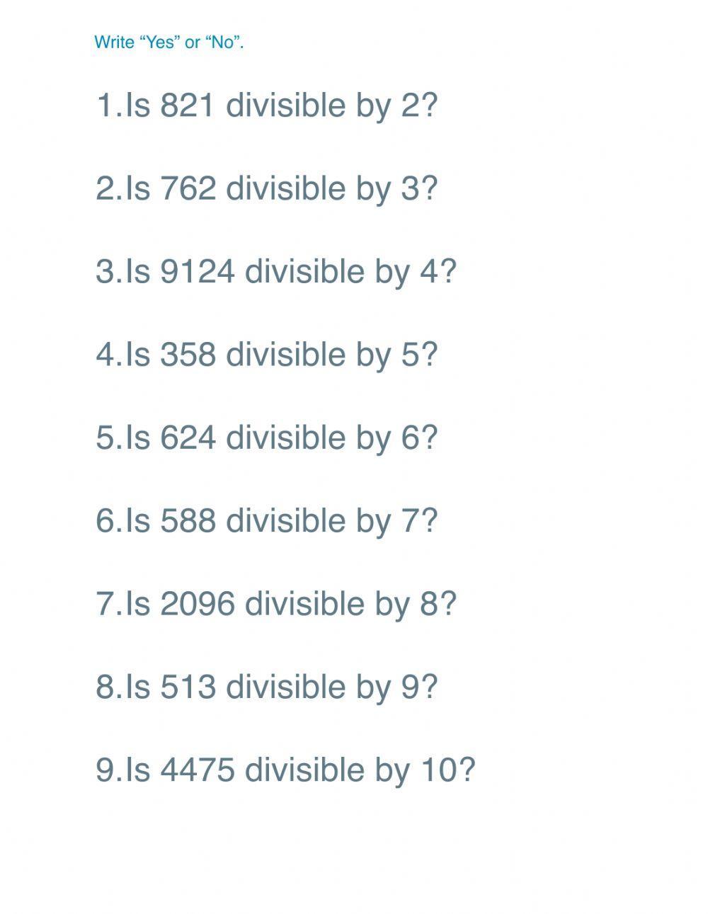 Divisibility Rules