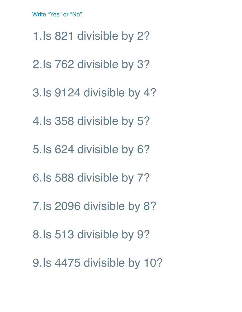 Divisibility Rules