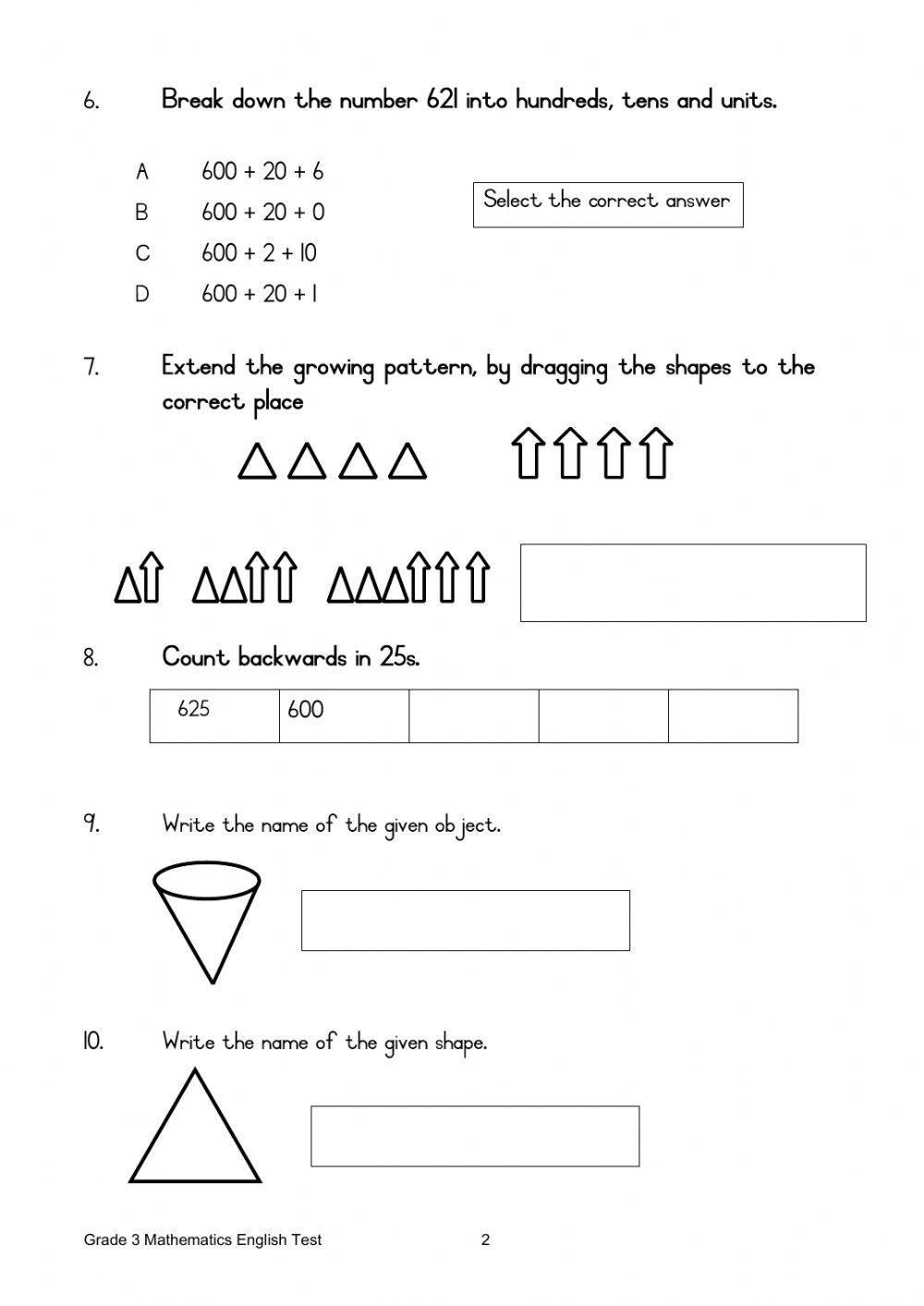 Term 2 Mathematic Task 1 Grade 3