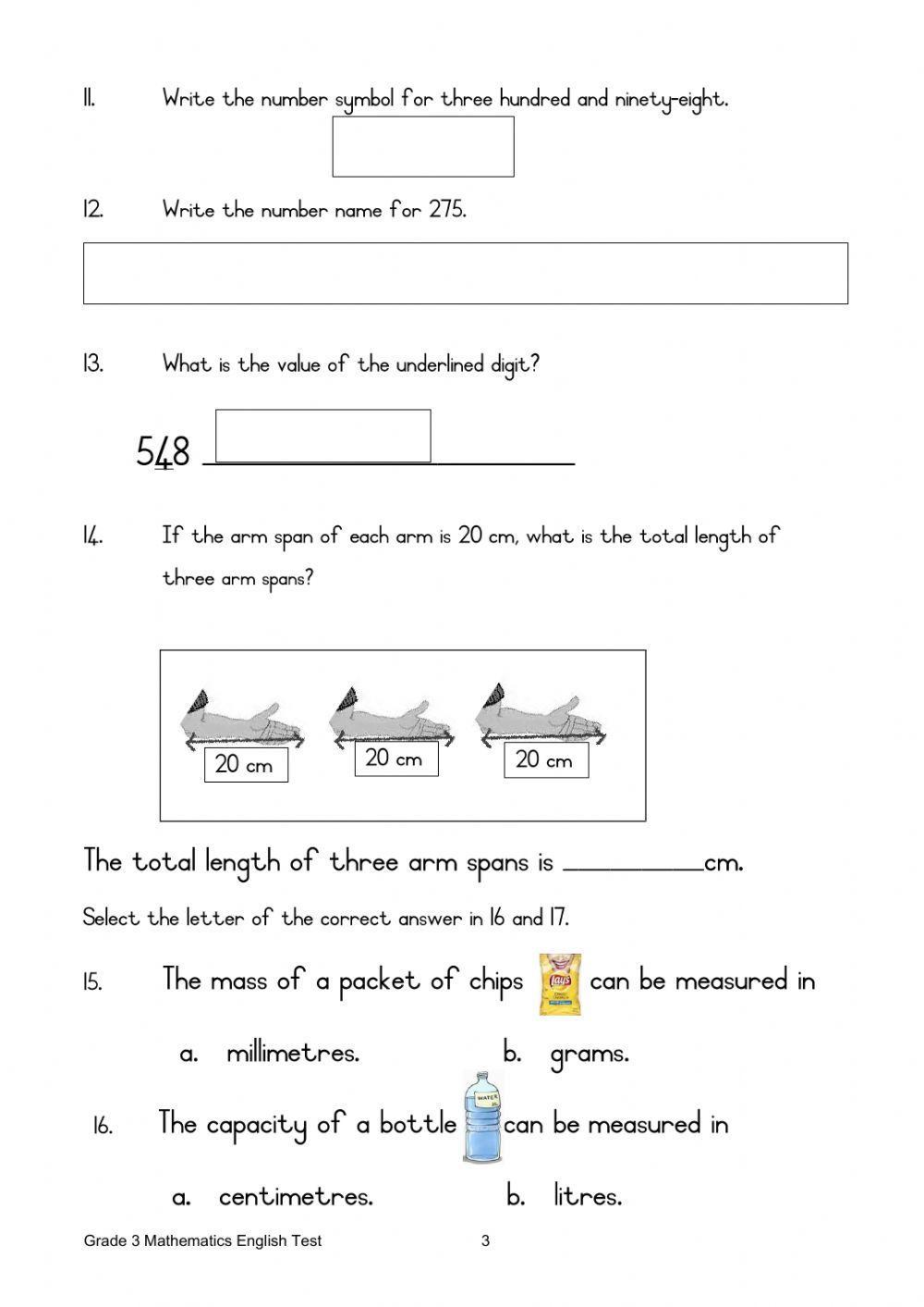Term 2 Mathematic Task 1 Grade 3