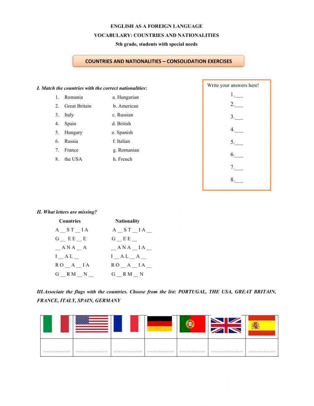 Countries and Nationalities