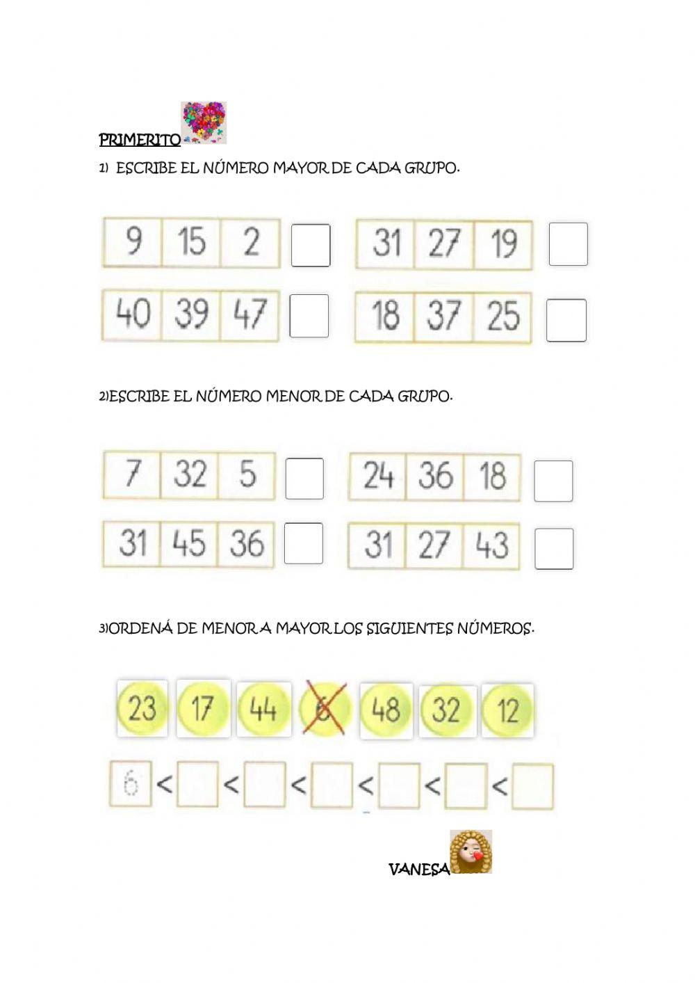 ORDENAR LOS NÚMEROS