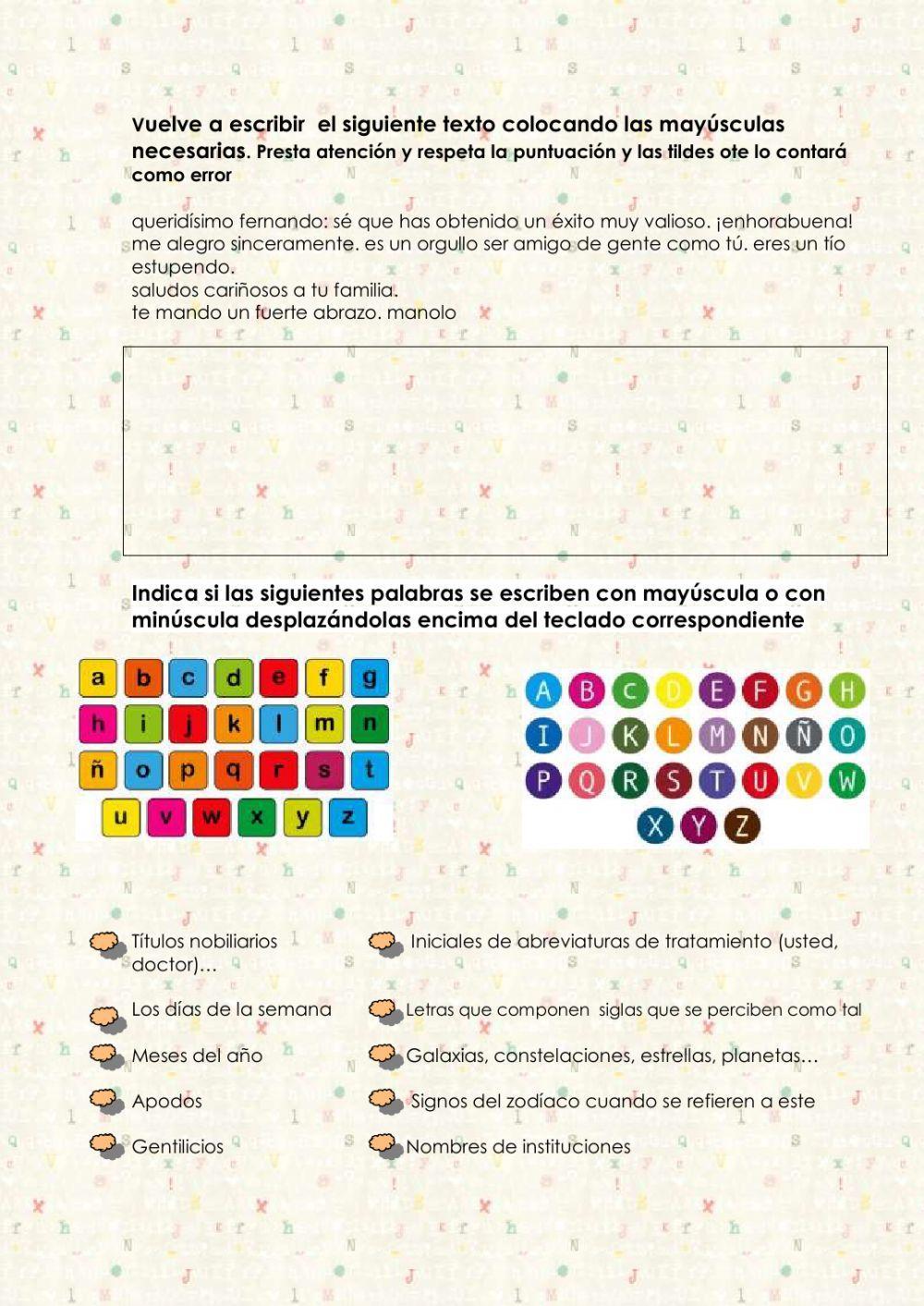 Uso de mayúsculas Uso de mayúsculas