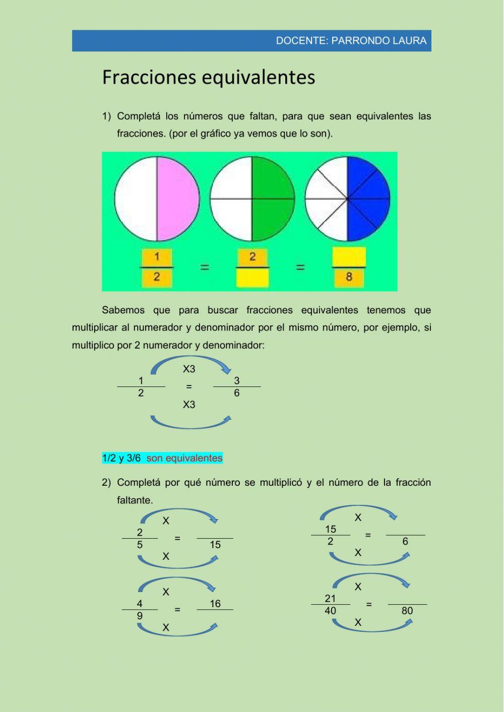 Fracciones equivalentes