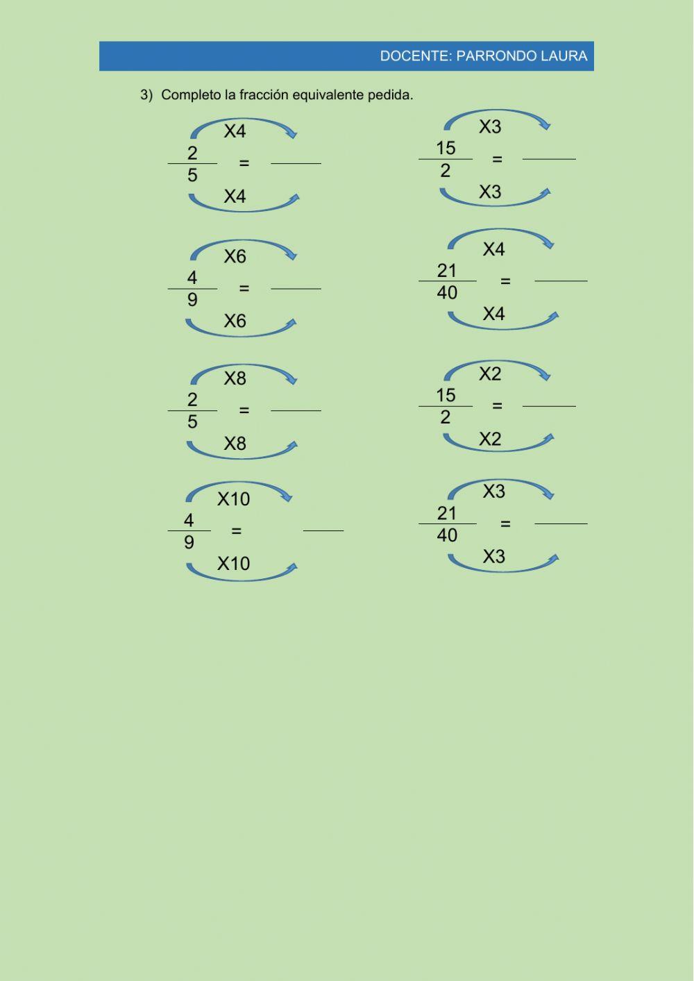Fracciones equivalentes