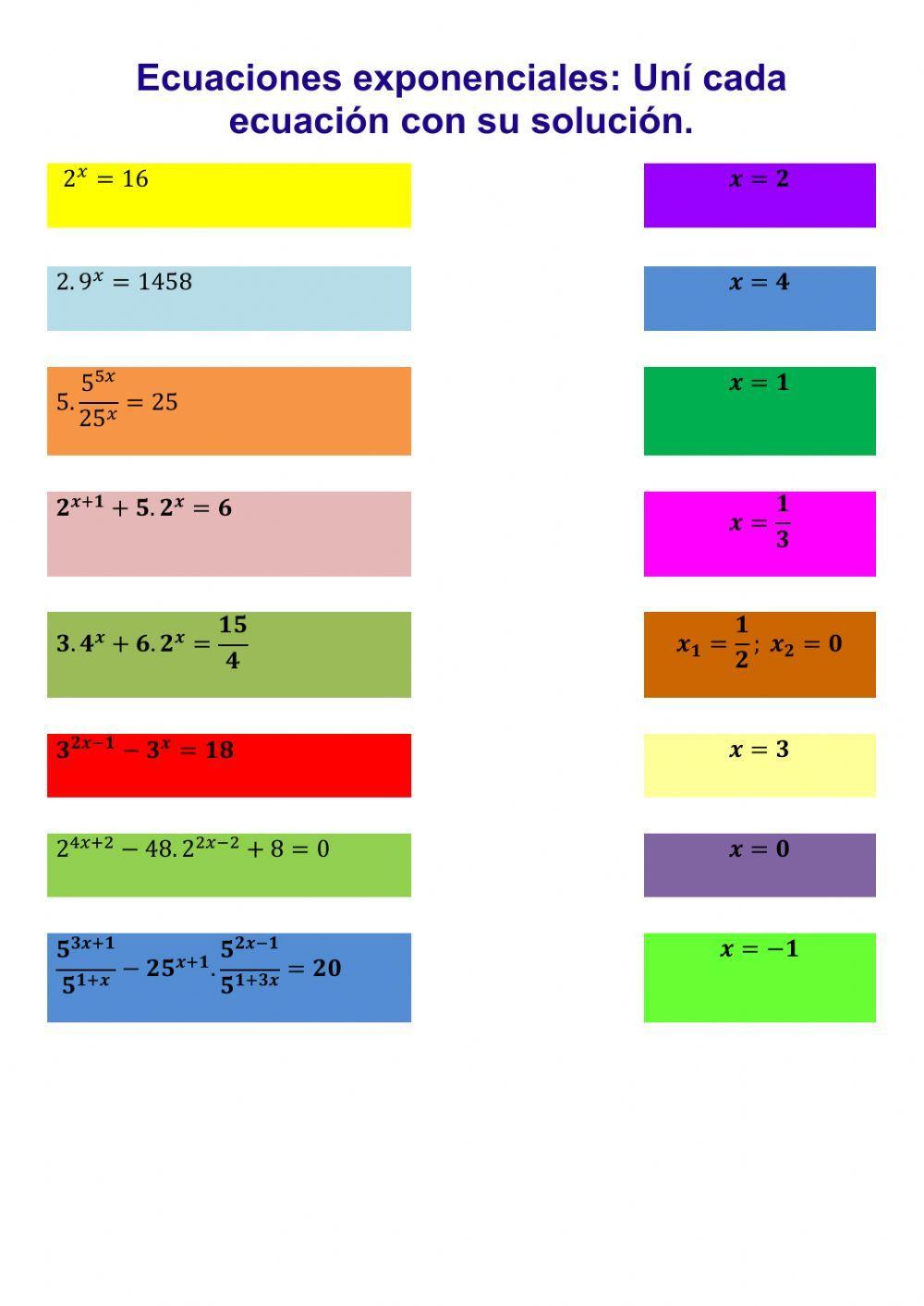 Ecuaciones exponenciales
