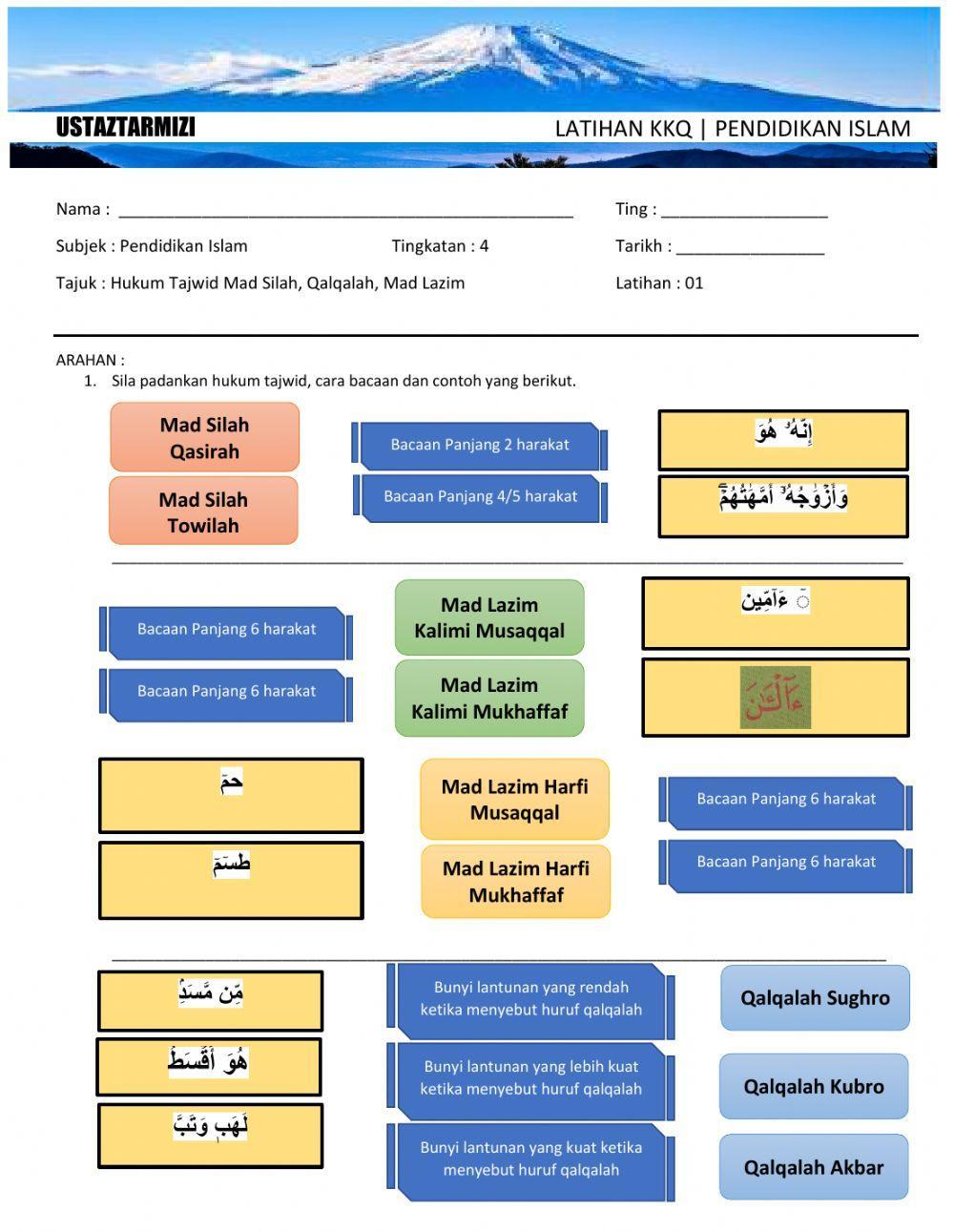 Mad lazim, qalqalah dan mad silah