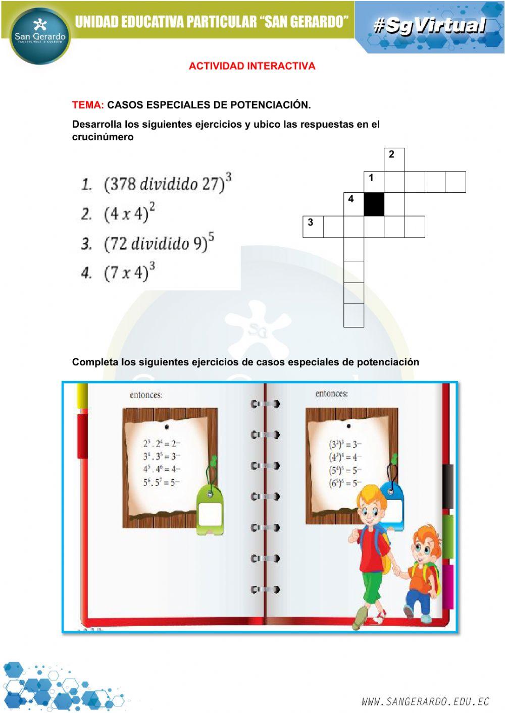 Casos especiales de la potenciación